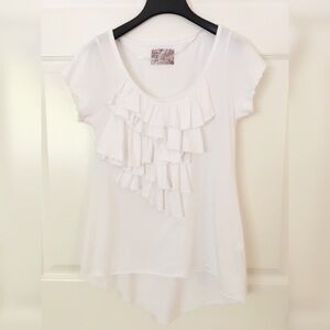 Zara Layered Ruffle High-low T-shirt